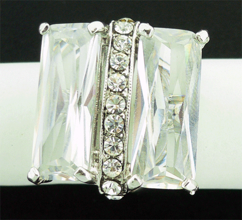 White square shaped Swarovski