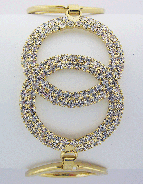 Gold toned bracelet with Swarovski Crystals