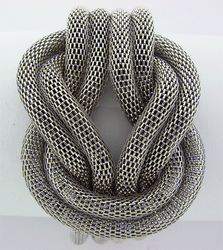 Knotted silver toned chain bracelet