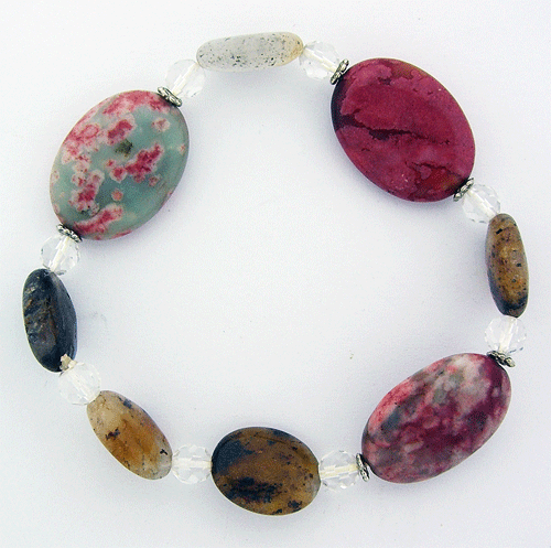 Tumbled Brecciated Jasper Loose Beaded Bracelet