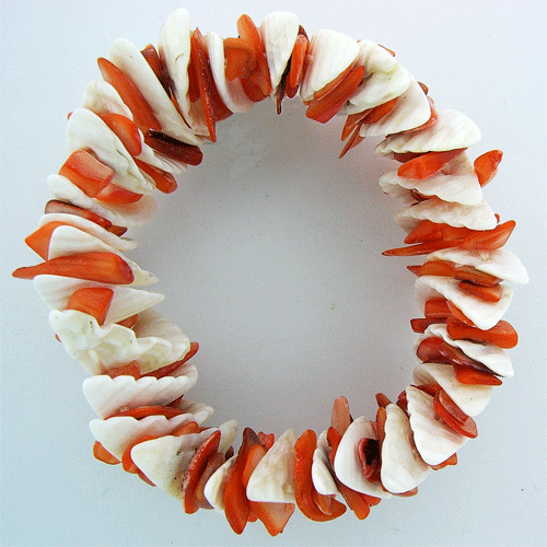 White and Carrot Shell Bracelet