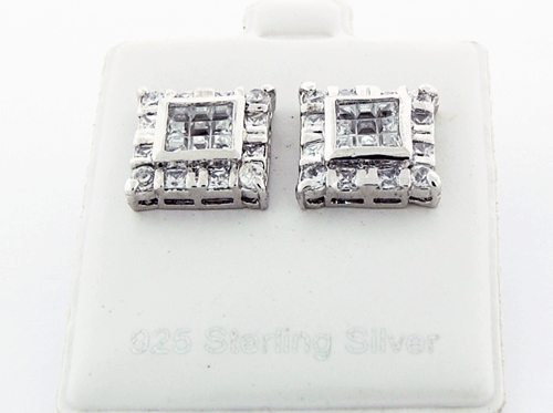Silver Earrings with CZs