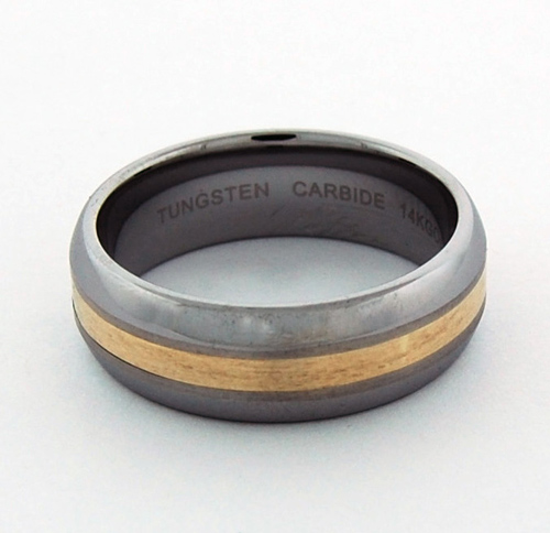 Tungsten with Gold Inlay