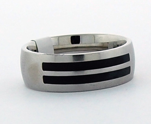 Titanium Ring with Black Rubber