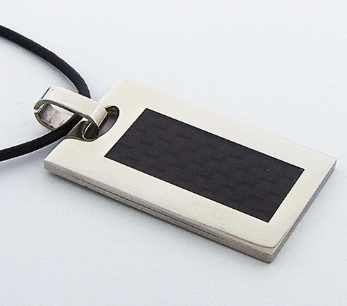 Stainless Steel Pendant with Carbon Fiber
