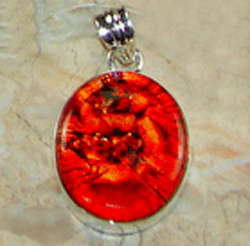 Red Dichroic Glass Pendant