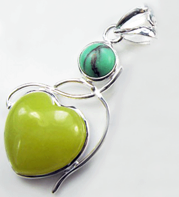 Lemon Quartz & Turquoise Pendant