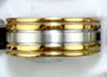 Stainless Steel Gold Inlay Band