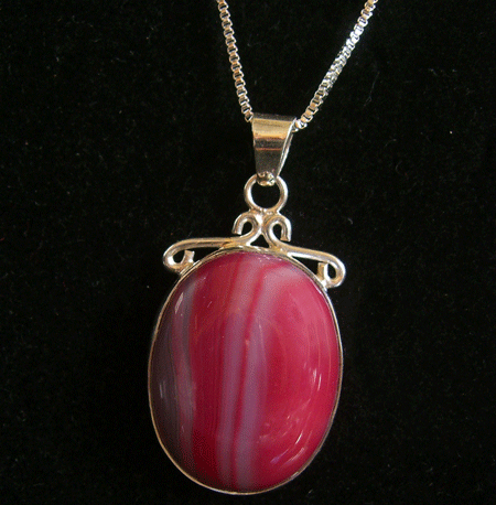 Botswana Red Agate Sterling Silver Pendant