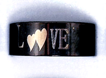 LOVE Engraved Black Stainless Steel Ring