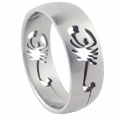 Stainless Steel Laser Cut Scorpion Ring