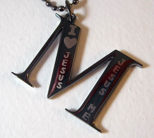M Initial Tungsten Necklace