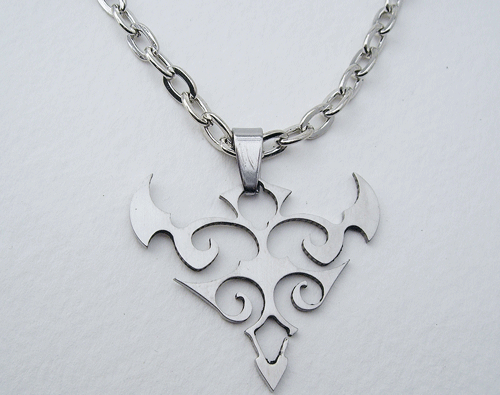 Abstract Tribal Bull Stainless Steel Necklace