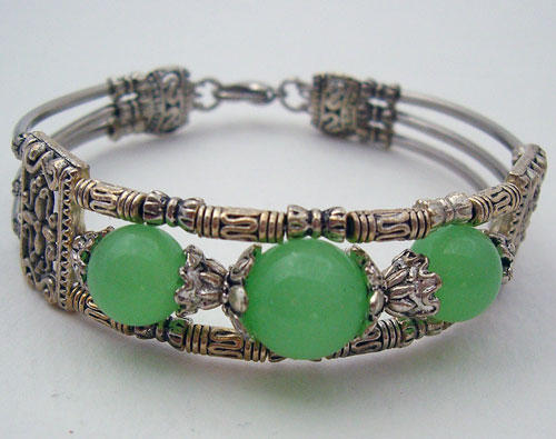 Green Jade Tibet Tribal Bracelet