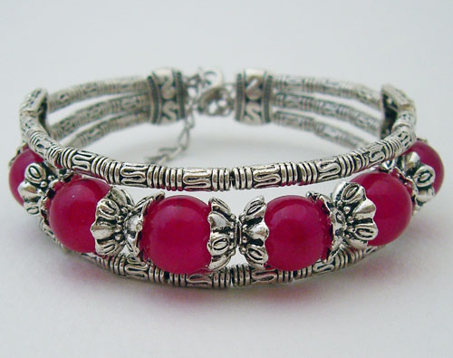 Light Mulberry Tibet Silver Bracelet