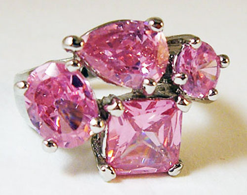 Lavender Pink Crystal Ring