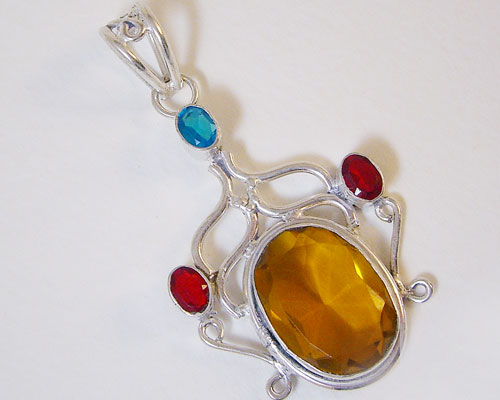 Citrine Sterling Silver Pendant