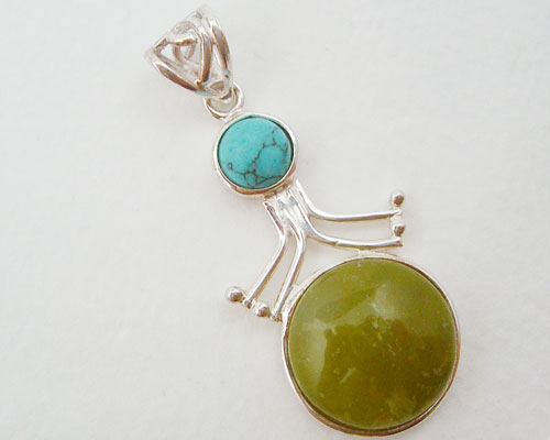 Lemon Quartz and Turquoise Pendant